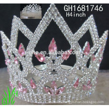 New designs rhinestone royal accessories custom tall pageant crown tiara